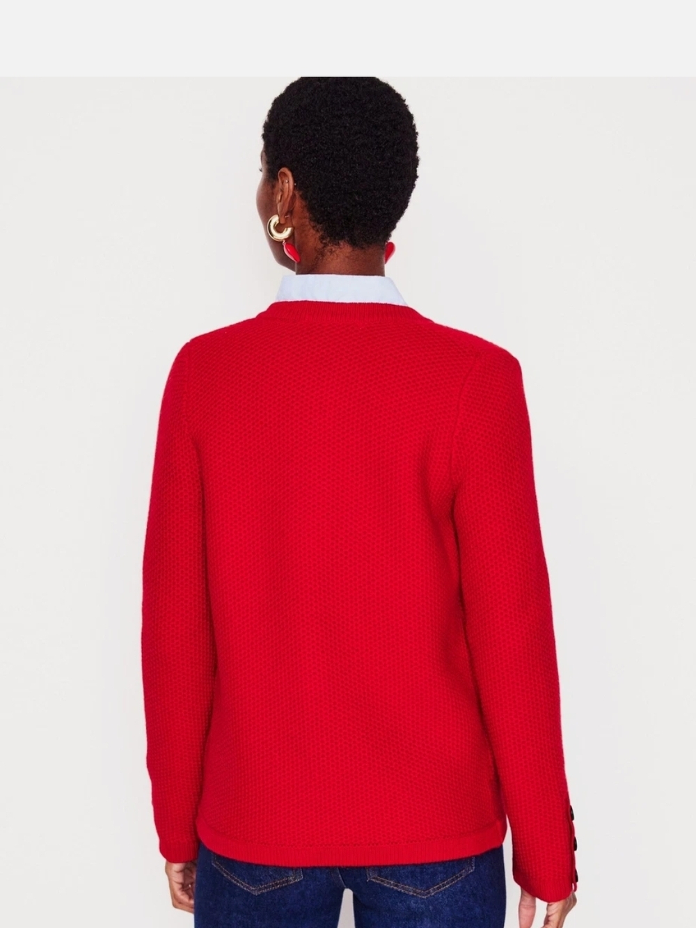 Boden Red Textured Knit Cardigan - Picture 4 of 7